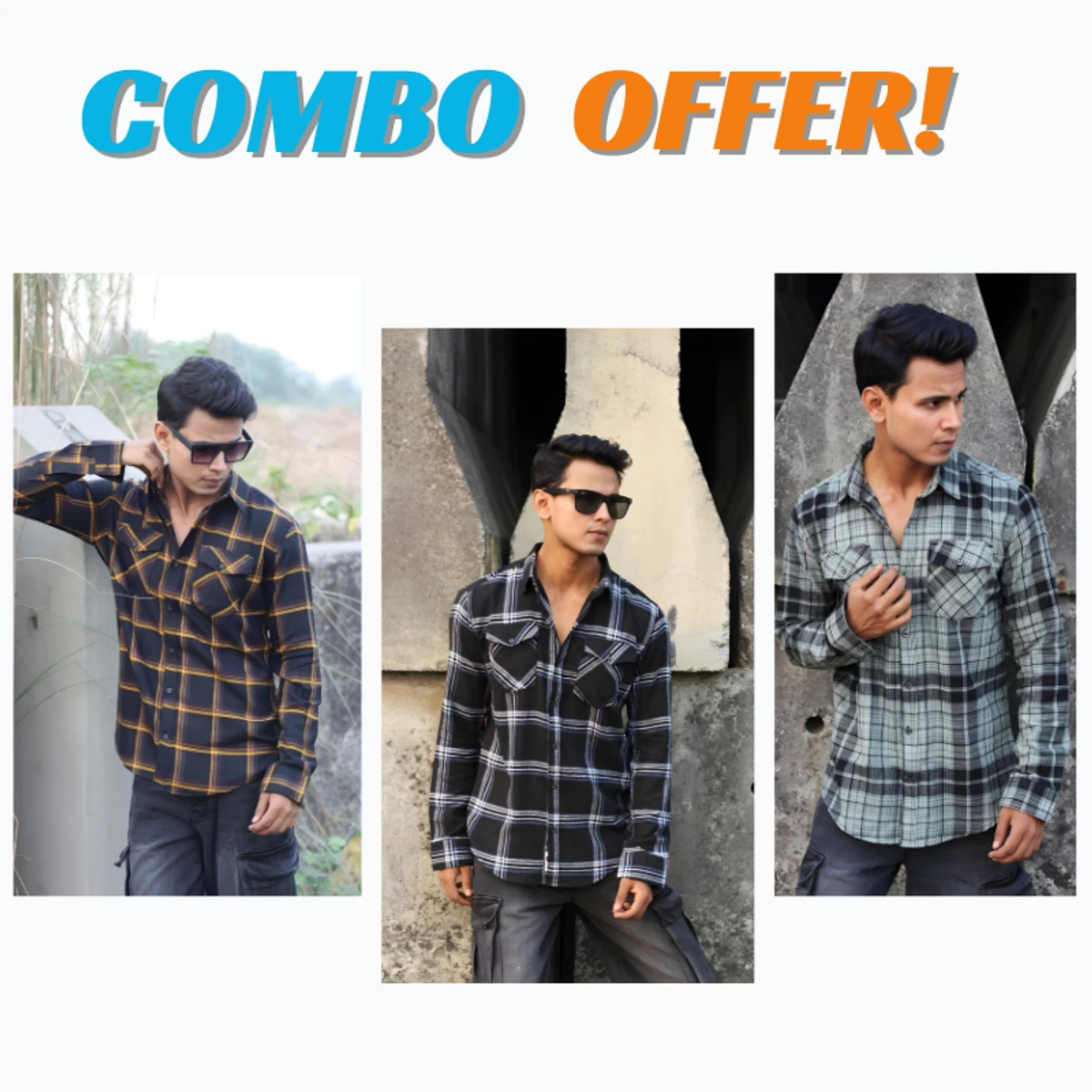 WINTER CHECK SHIRT COMBO OFFER CODE - 215