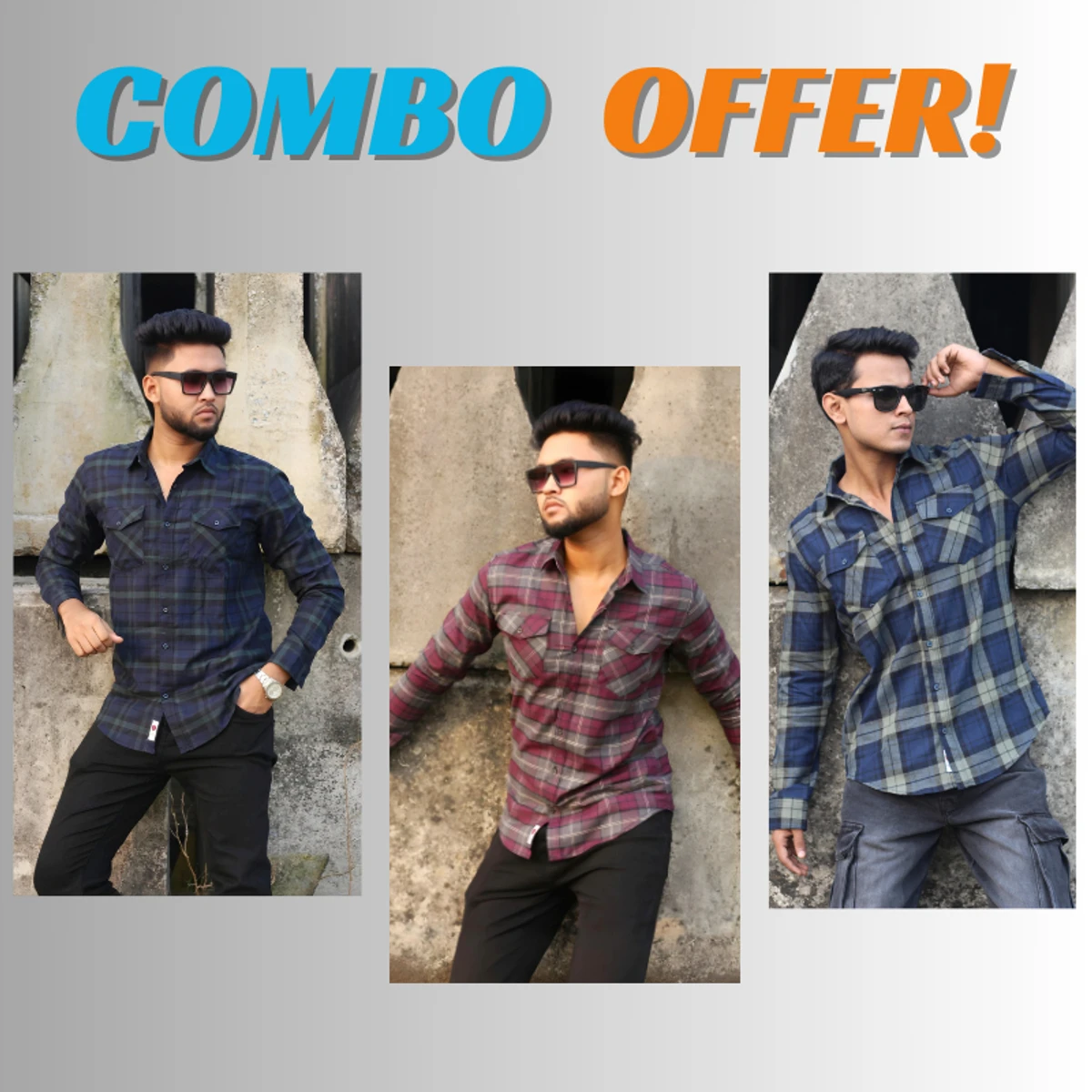 WINTER CHECK SHIRT COMBO OFFER CODE - 217