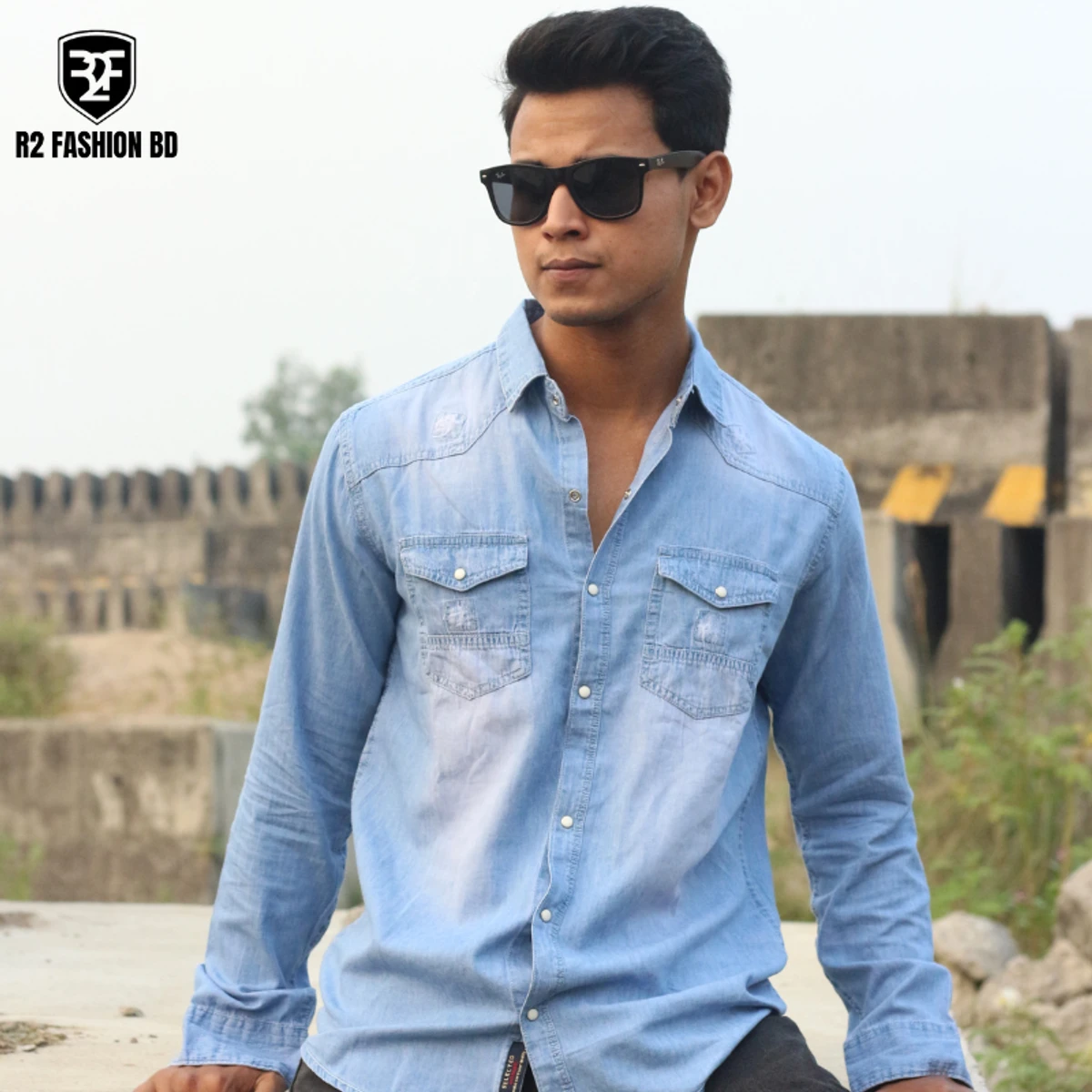 DENIM SHIRT SNAP BUTTON CODE- 238 - Image 3