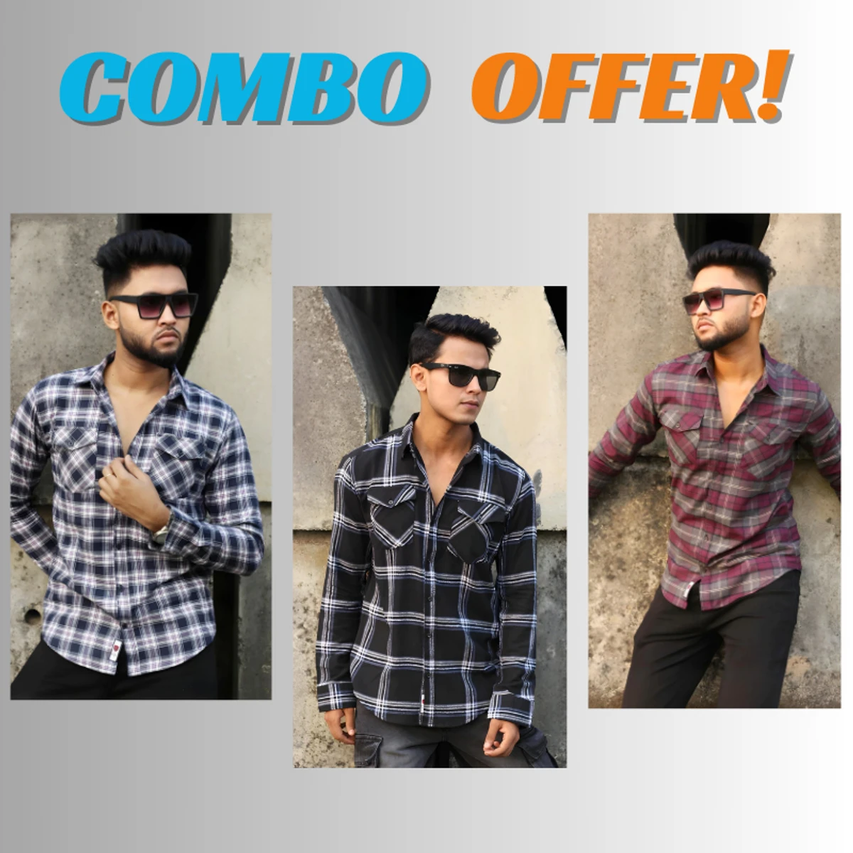 WINTER CHECK SHIRT COMBO OFFER CODE - 221