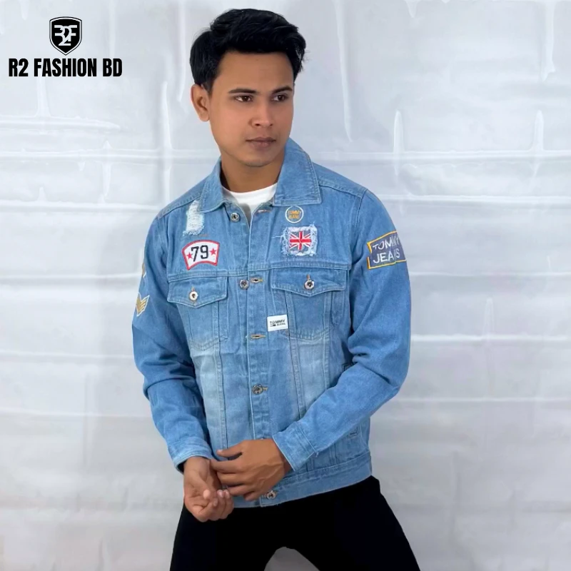 MEN'S DENIM JACKET BACK PRINT- 605