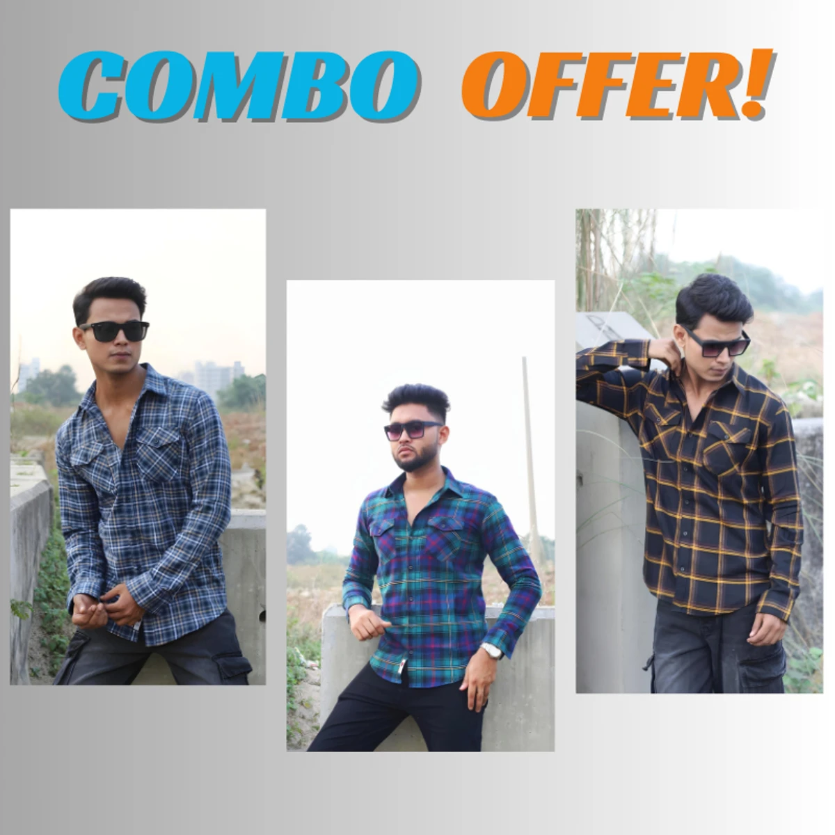 WINTER CHECK SHIRT COMBO OFFER CODE - 220