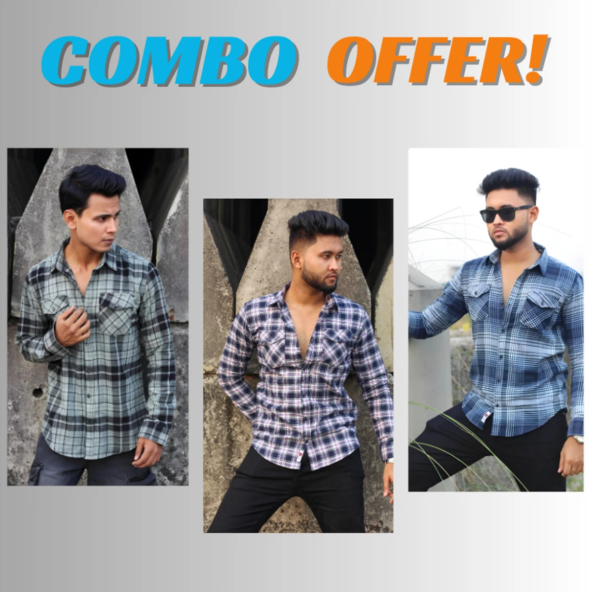 WINTER CHECK SHIRT COMBO OFFER CODE - 218