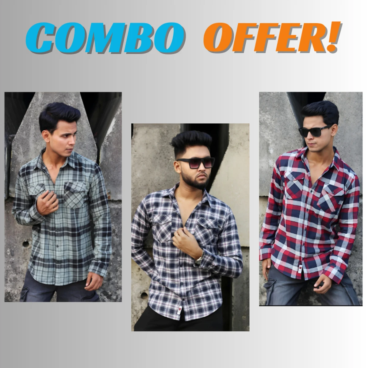 WINTER CHECK SHIRT COMBO OFFER CODE - 216